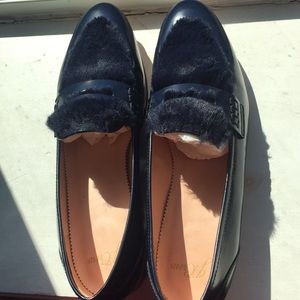Jcrew academy loafer with fur. New with box